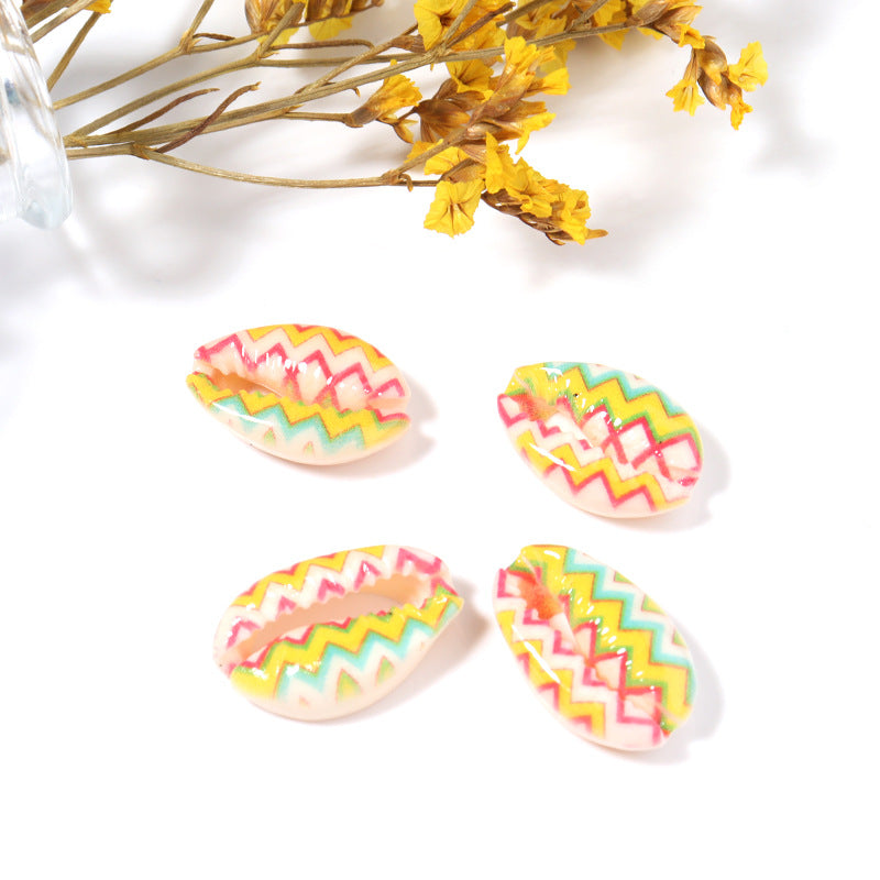 Al por mayor 20 piezas/paquete de caracol natural de concha pintada tortuga corta corta cuentas de concha